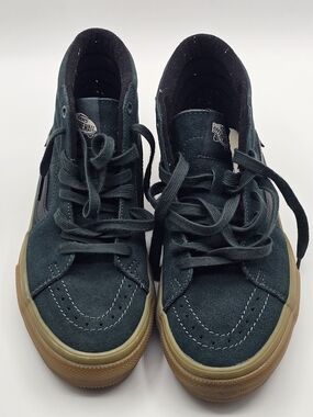 Vans Old Skool Suede Sneakers in Dark Teal with Gum Sole